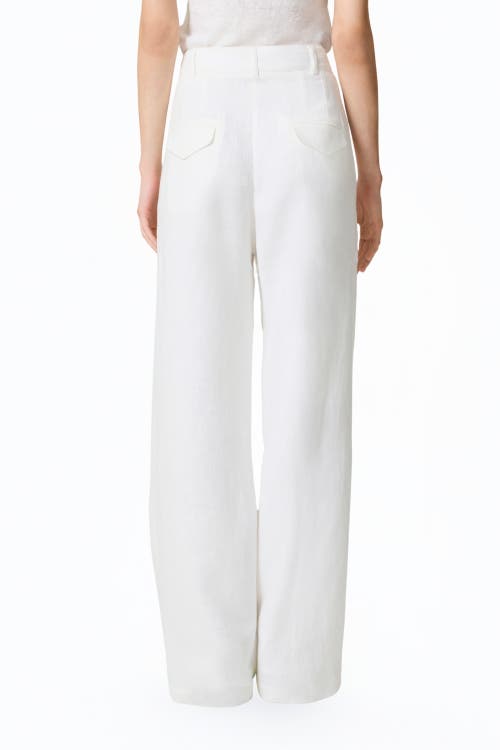 Nocturne Wide-leg Linen Pants In White