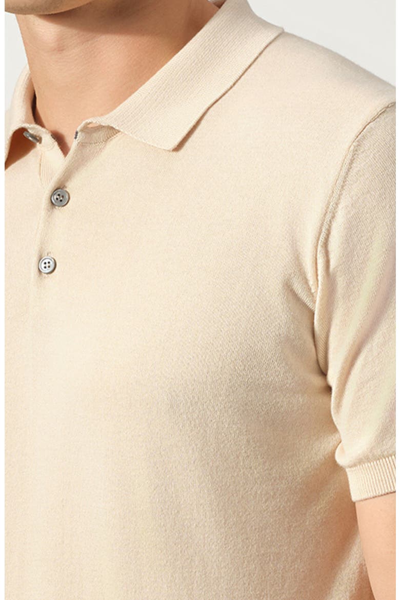 Cotton Blend Polo Sweater, Alternate, color, BEIGE