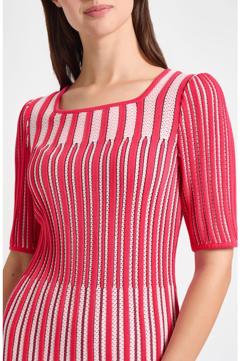 Pointelle Stitch Sweater, Alternate, color, VIBRANT FUCHSIA/ MULTI