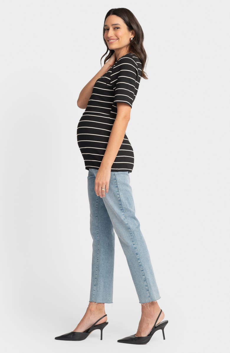 Seraphine Stripe Square Neck Maternity/Nursing T-Shirt, Alternate, color, 