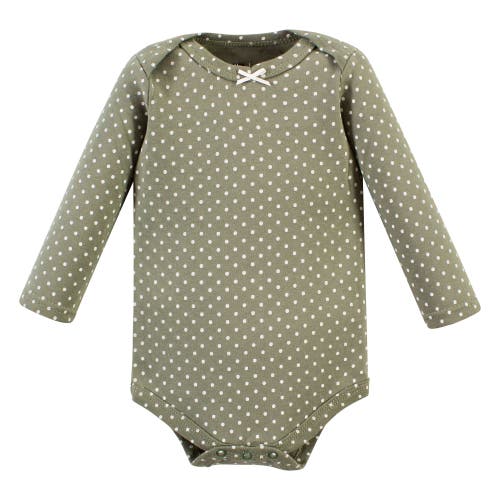 Hudson Baby Little Soft Cotton Long-sleeve One-piece 3pk In Green