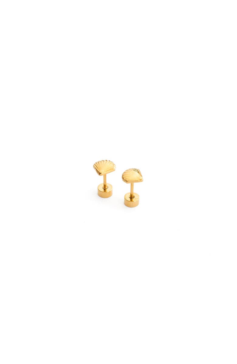 Pip Pop Seashell Stud Earrings, Main, color, Gold