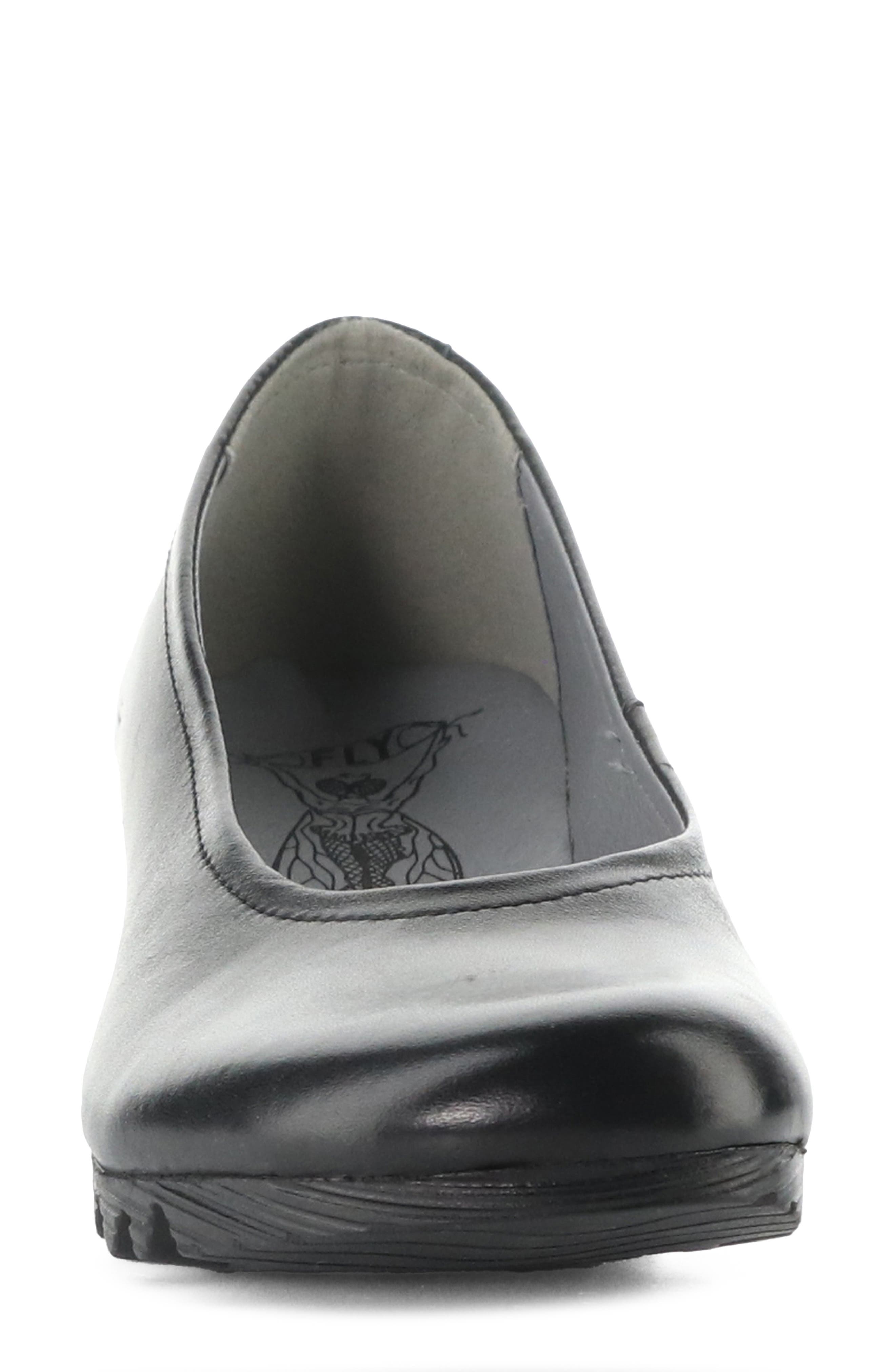 Opan Leather Wedge Pump, Alternate, color, BLACK