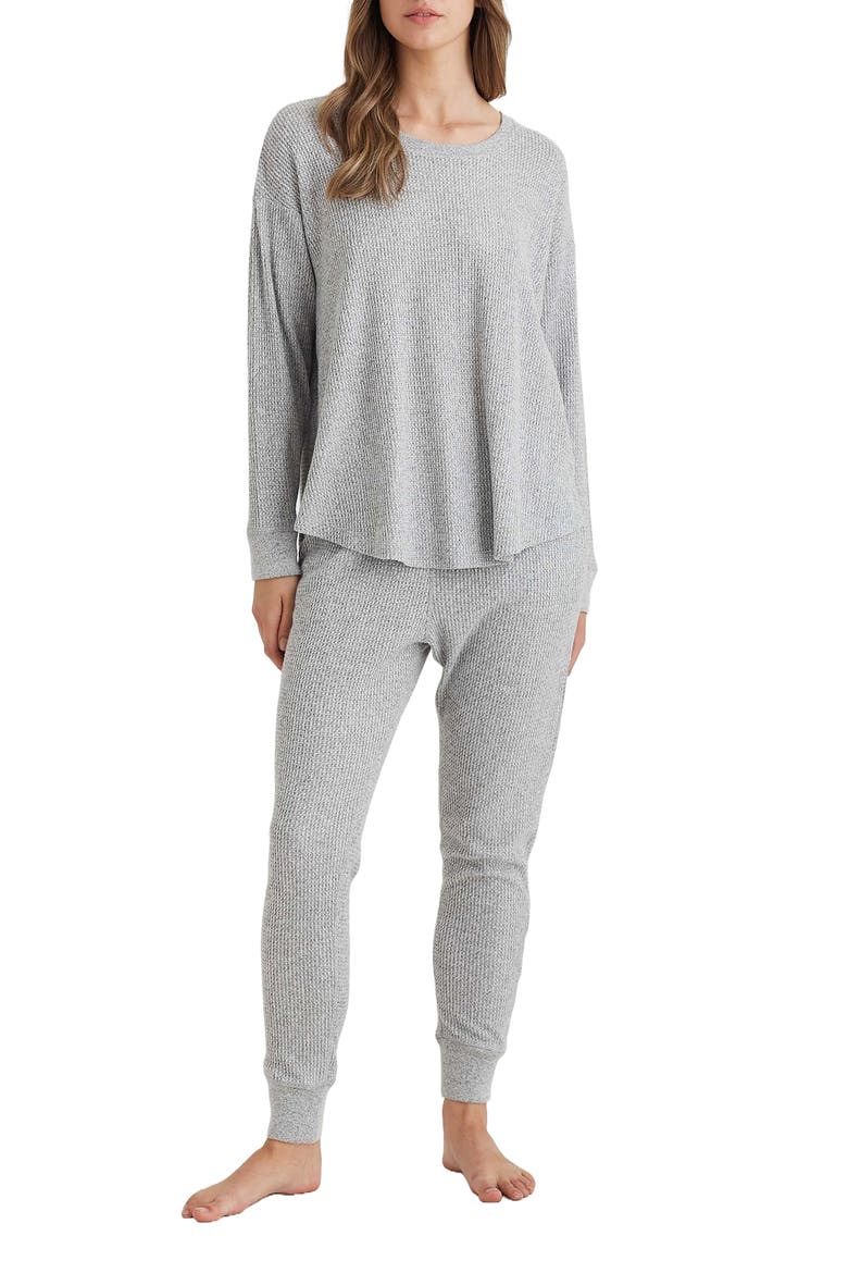 Supersoft Waffle Knit Pajamas, Main, color, GREY
