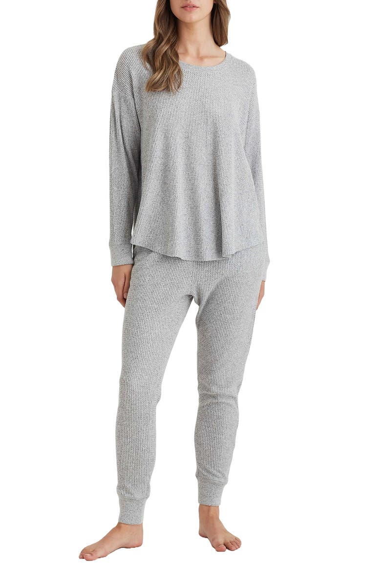 Papinelle Supersoft Waffle Knit Pajamas, Main, color, Grey