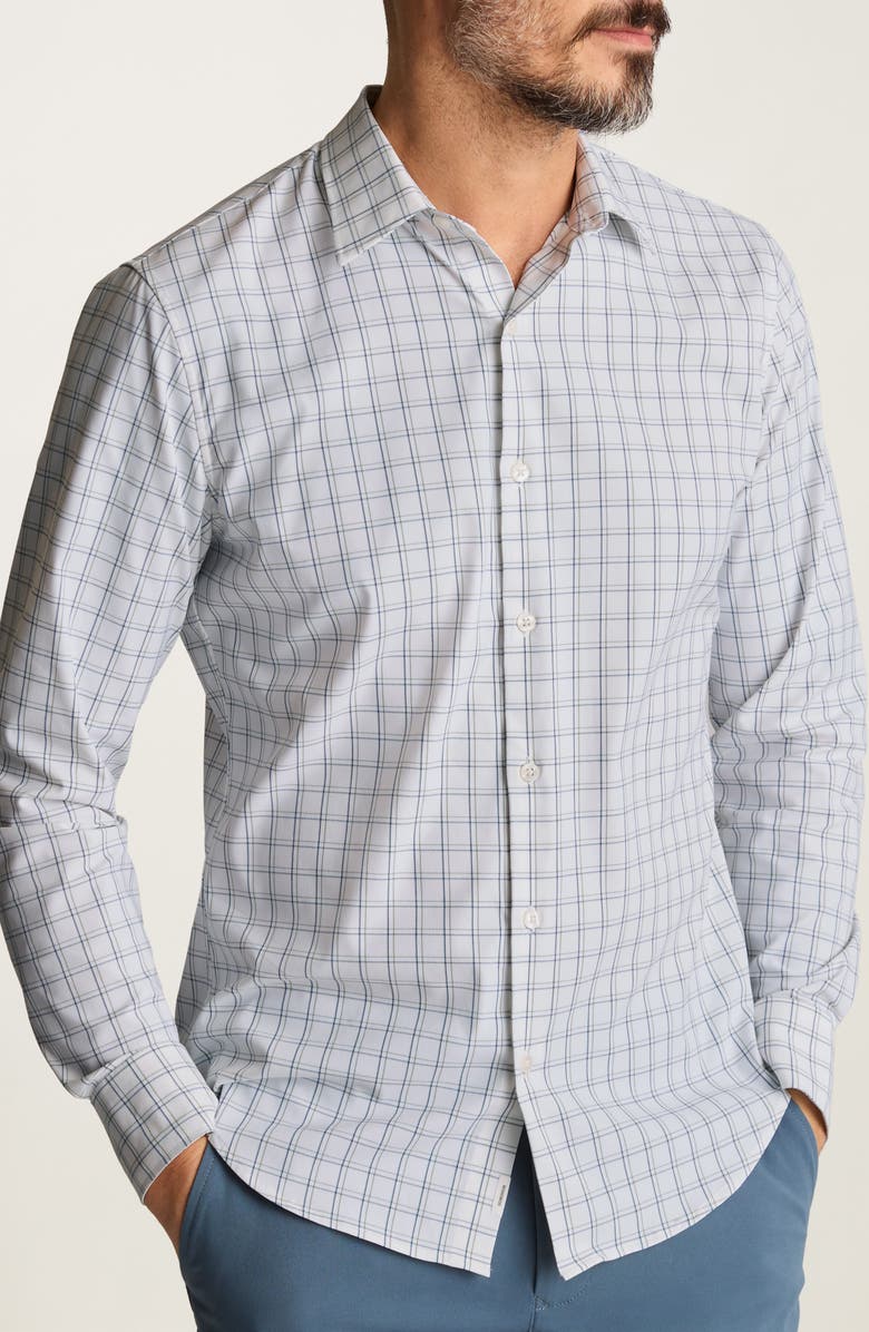 Bonobos Tech Slim Fit Windowpane Check Button-Up Shirt, Main, color, Orien Windowpane