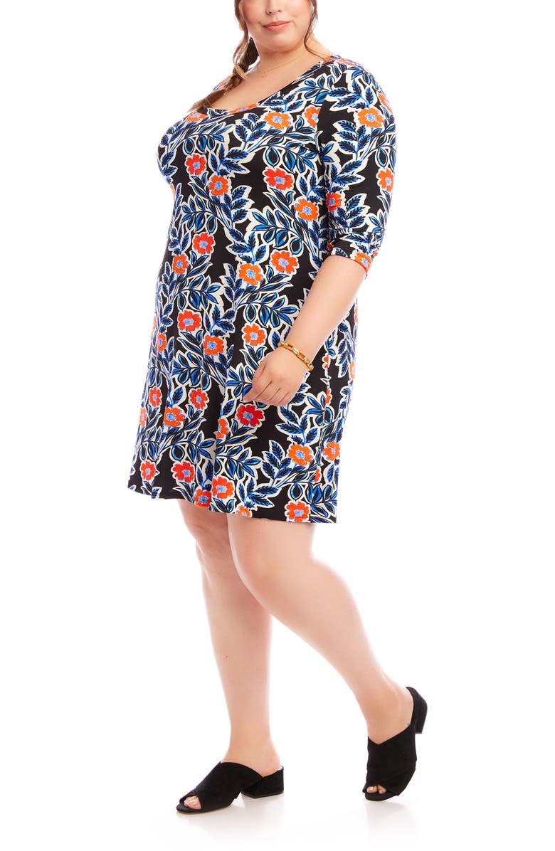 Karen Kane Floral Print Jersey Dress, Alternate, color, 