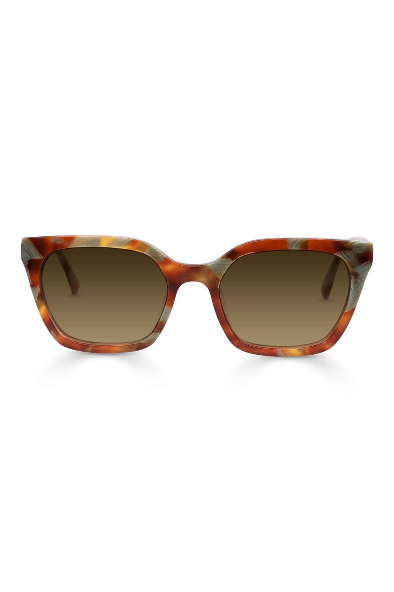 Overlook 50mm Polarized Cat Eye Sunglasses, Alternate, color, BROWN AND GREEN PATTERN