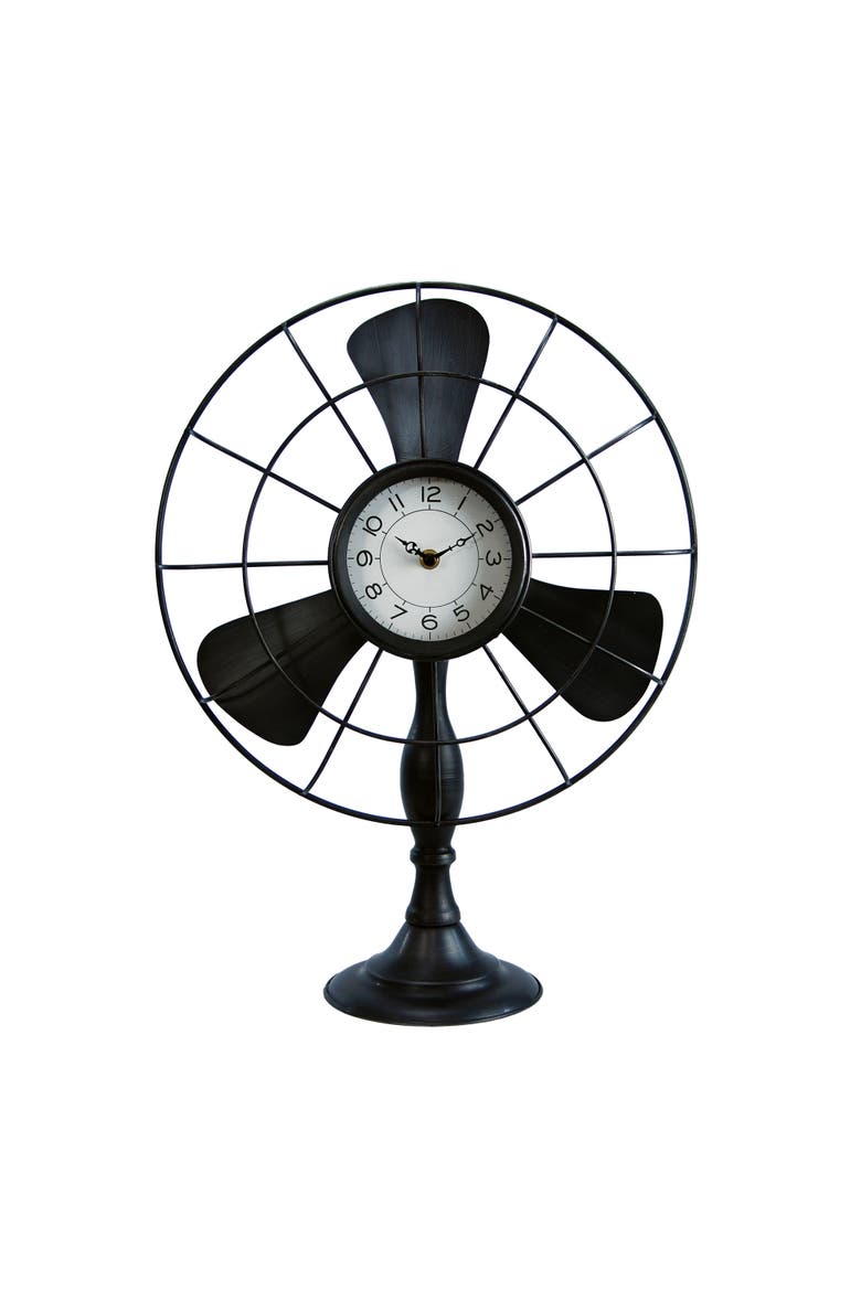 Fan Table Clock, Main, color, Black