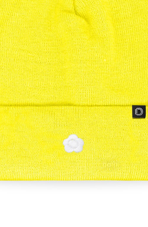 Dalix Lil Flower Beanie Cap In Yellow
