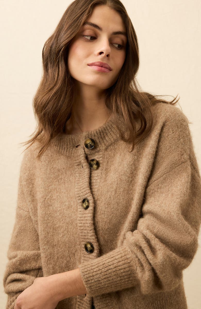 Faherty Alpine Cozy Cardigan, Alternate, color, Toffee