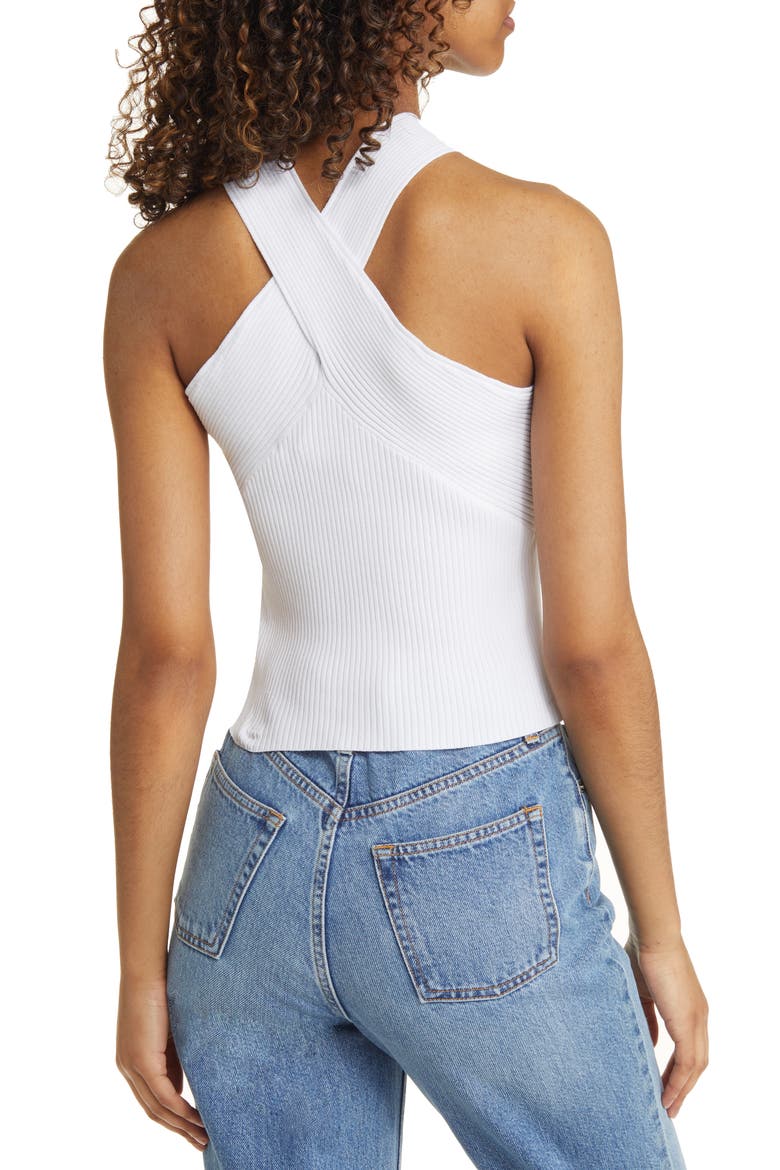 Rib Crossover Top, Alternate, color, IVORY