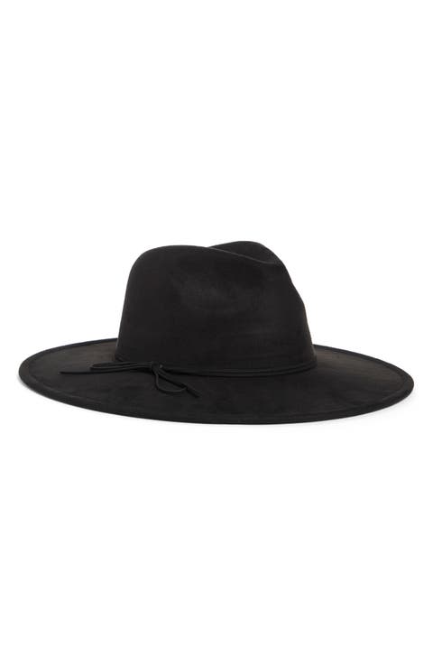 Faux Suede Oversize Panama Hat
