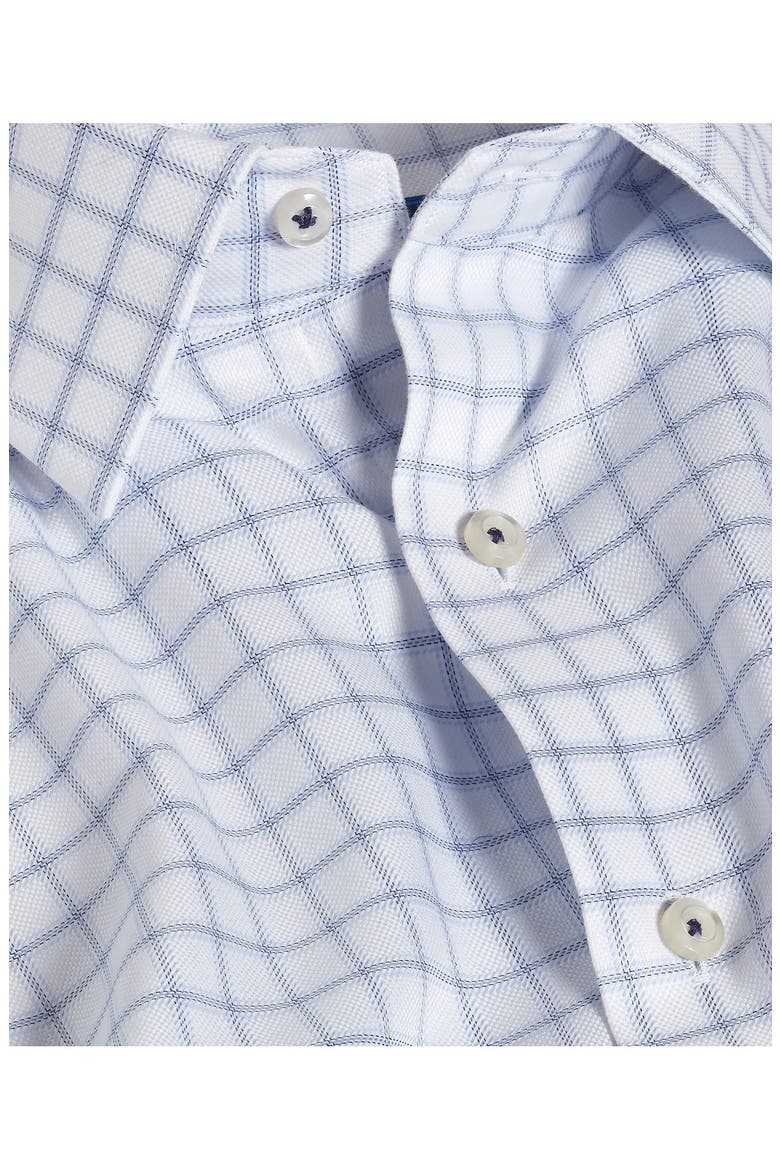 Trim Fit Windowpane Check Dress Shirt, Alternate, color, WHITE/ NAVY