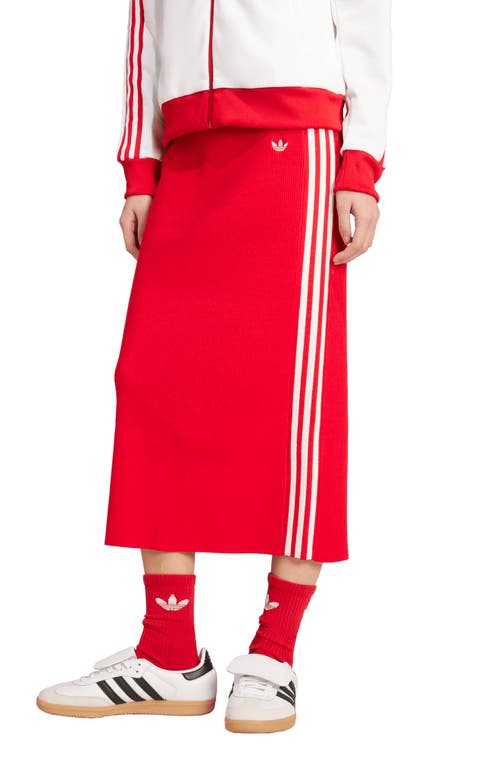 Adidas Originals Adidas 3-stripes Midi Skirt In Red
