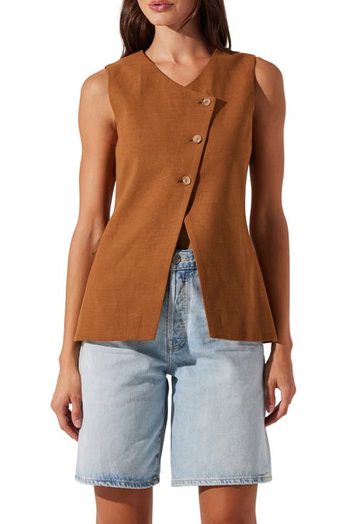 Sonja Asymmetric Button Vest