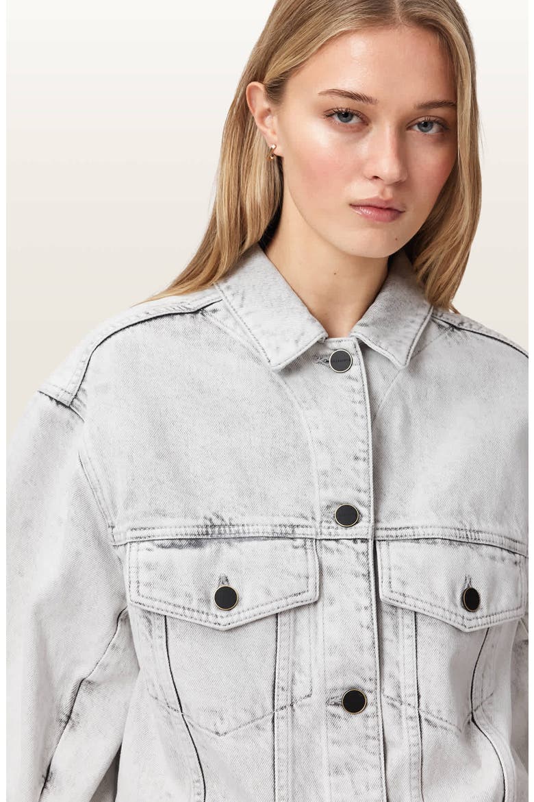 Luca Boxy Denim Jacket, Alternate, color, BLEACHED GREY