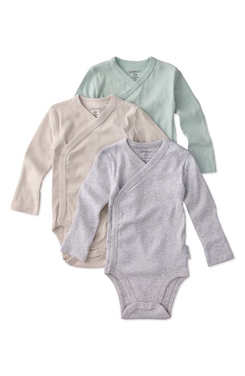 Sterling Side Snap Organic Cotton Assorted 3-Pack Bodysuits (Baby)