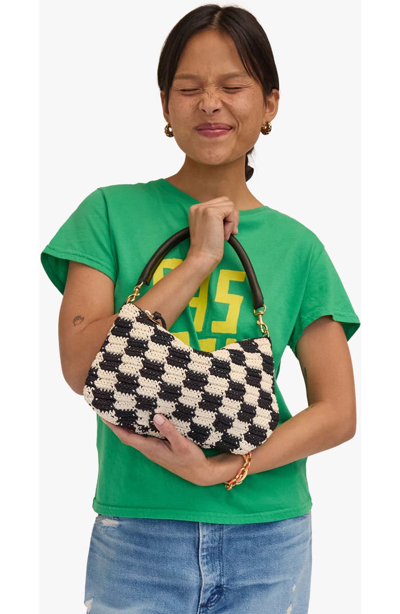 Clare V. Petit Moyen Crochet Cotton Messenger Bag, Alternate, color,