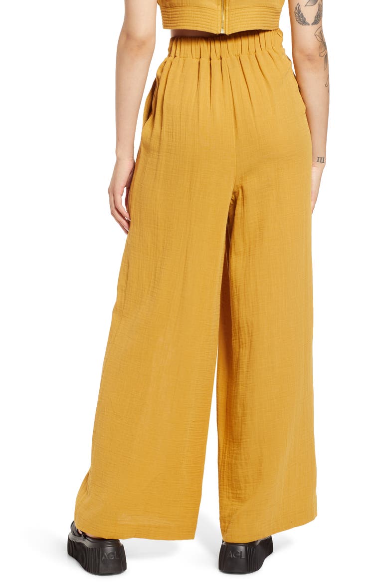 Wide Leg Trousers, Alternate, color, YELLOW