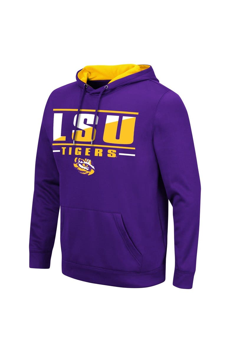 COLOSSEUM Men's Colosseum Purple LSU Tigers Slash Stack 2.0 Pullover Hoodie, Alternate, color, 