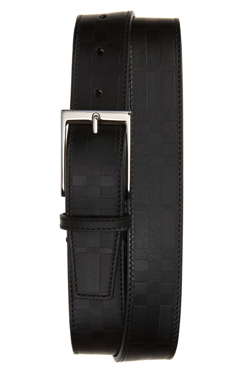 Burberry Louis Check Embossed Leather Belt, Main, color,