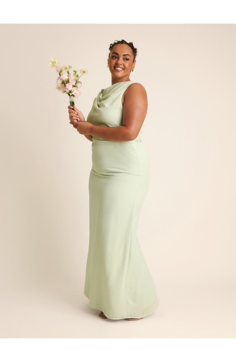 Six Stories Twist Asym Chiffon Bridesmaid Dress, Alternate, color, Mint Green