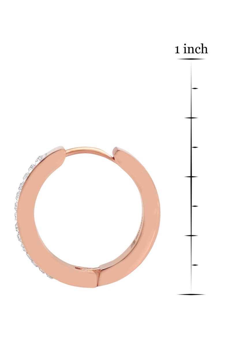 18k Gold Plated Crystal Huggie Hoop Earrings, Alternate, color, ROSE GOLD