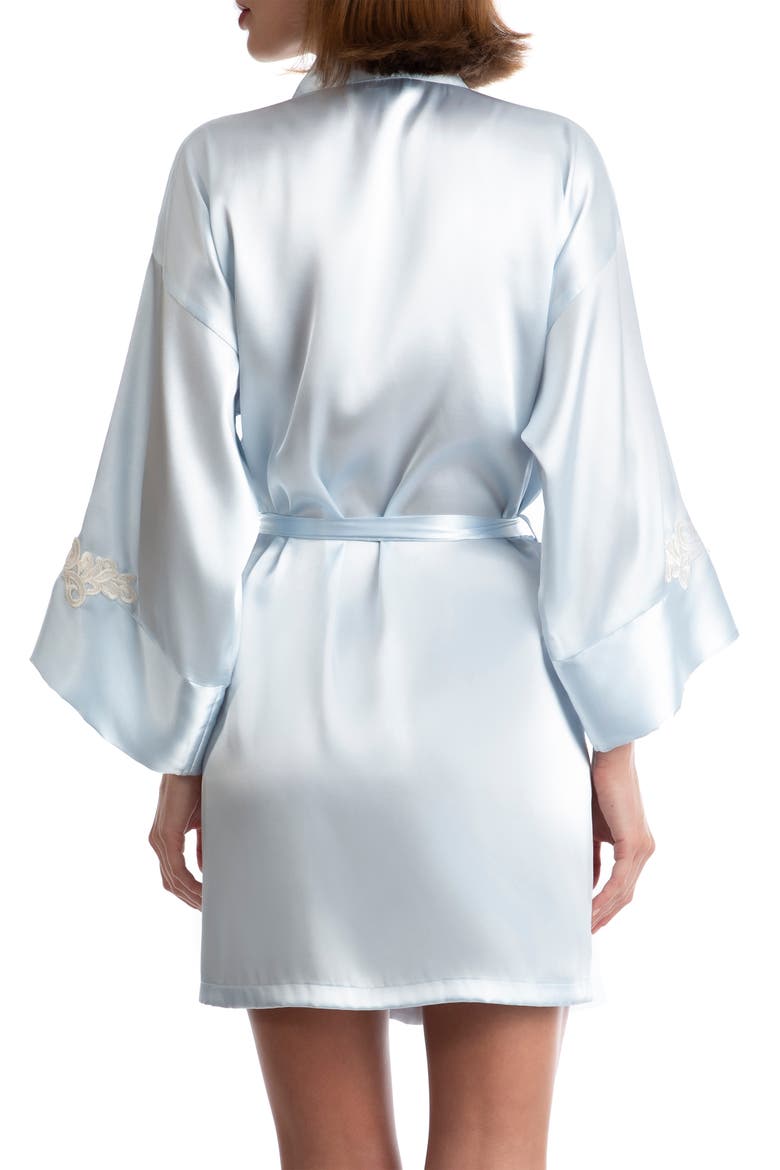Ophelia Lace Trim Satin Wrap, Alternate, color, SILVER BLUE
