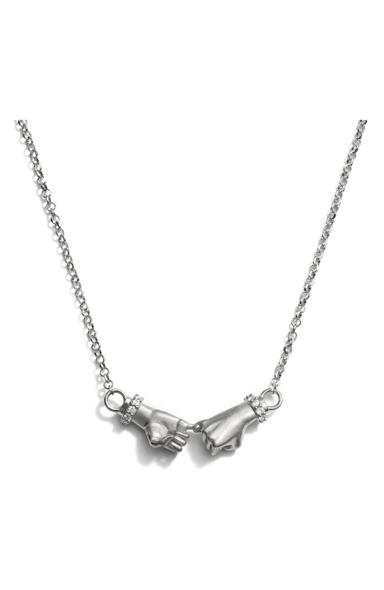 Awe Inspired Pinky Promise Pendant Necklace, Main, color, 925 Sterling Silver