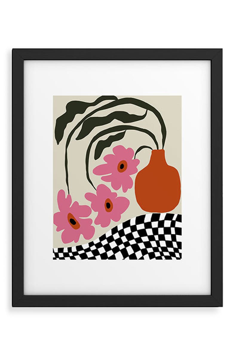 Deny Designs 'Vintage Blossom' by Miho Framed Wall Art, Main, color, Orange