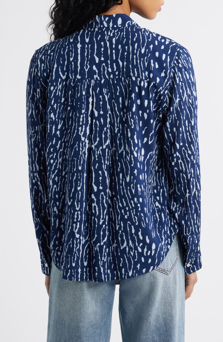 Rails Josephine Print Button-Up Shirt, Alternate, color, Dark Navy Lynx