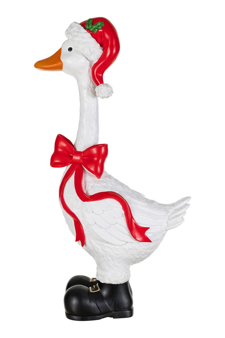 24"H Christmas Polyresin Goose Porch Decor, Alternate, color, White