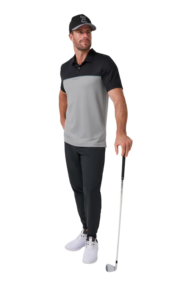 Featherweight Colorblocked Performance Polo, Alternate, color, BLACK