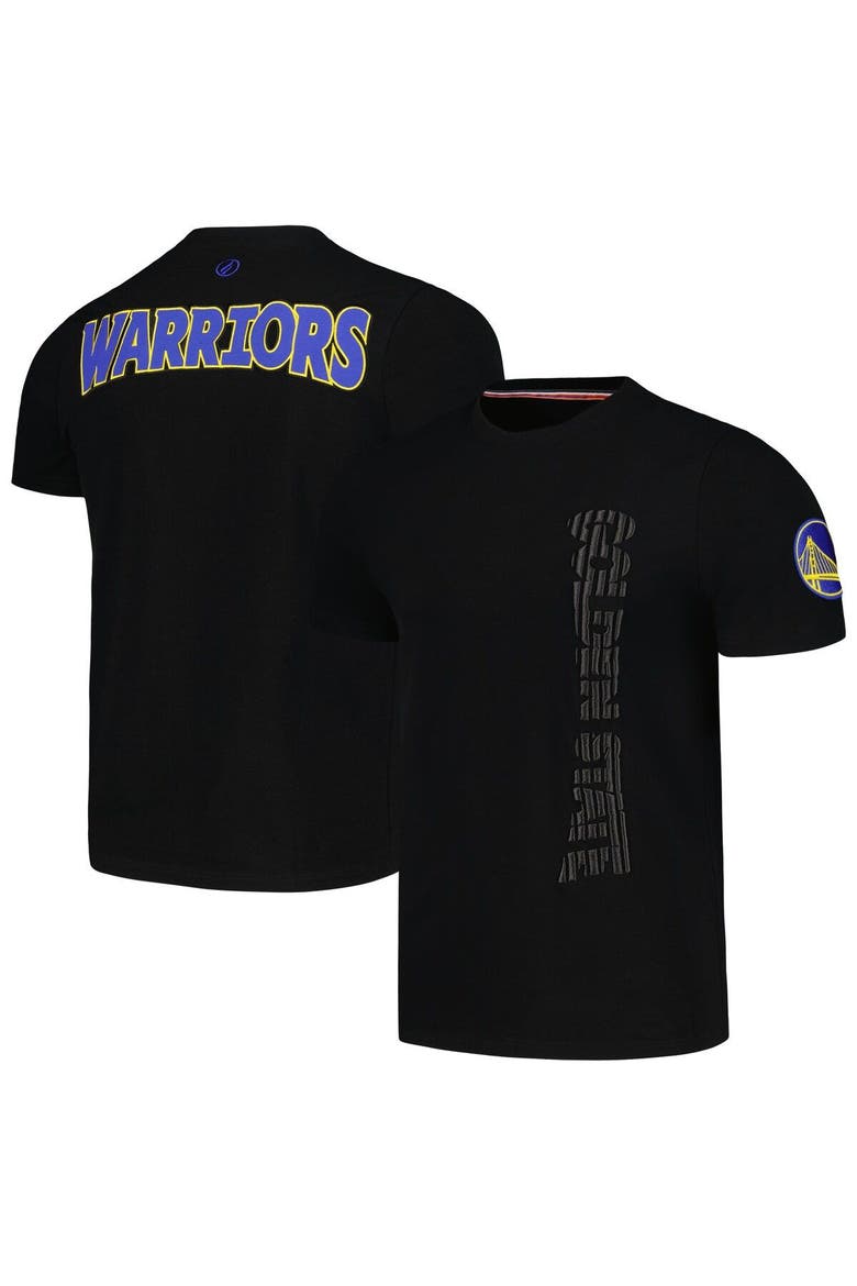Men's FISLL  Black Golden State Warriors 3D Puff Print Sliced Logo T-Shirt, Main, color, Black