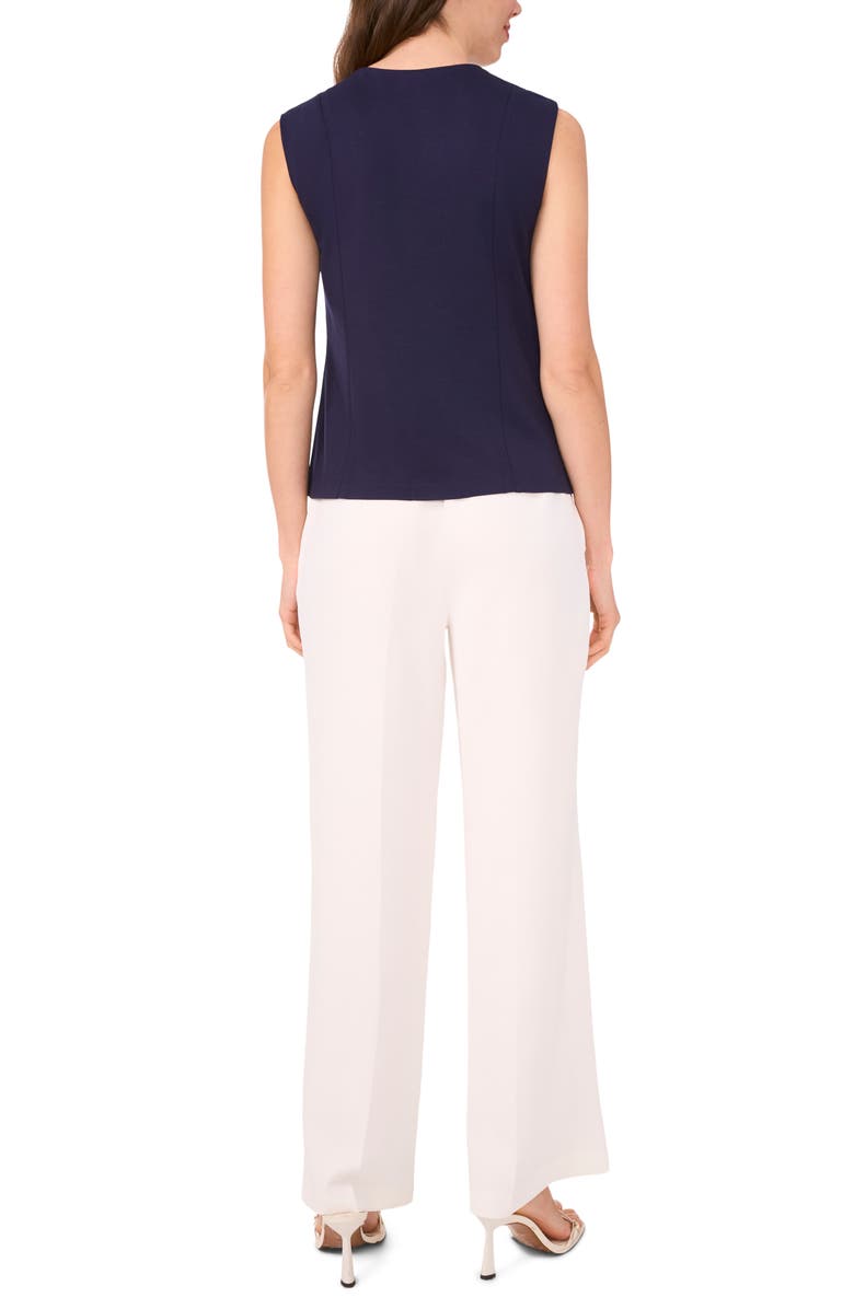 Halogen<sup>®</sup> Seamed Notch Neck Ponte Shell, Alternate, color, Classic Navy