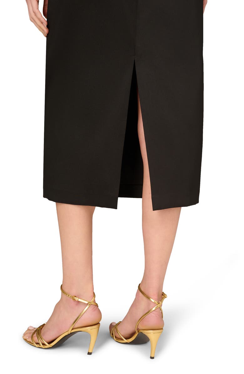 Aidan Mattox Stretch Mikado Midi Sheath Dress, Alternate, color, Black
