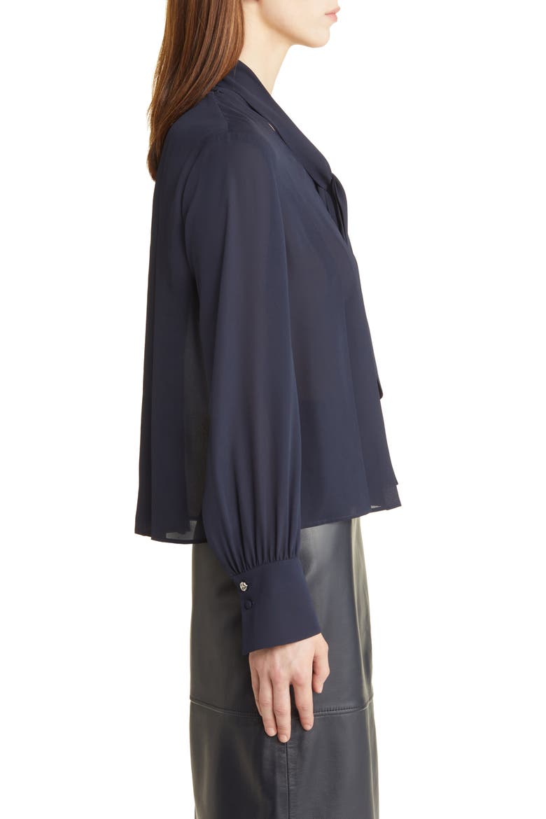 Bijulia Tie Neck Blouse, Alternate, color, SKY CAPTAIN