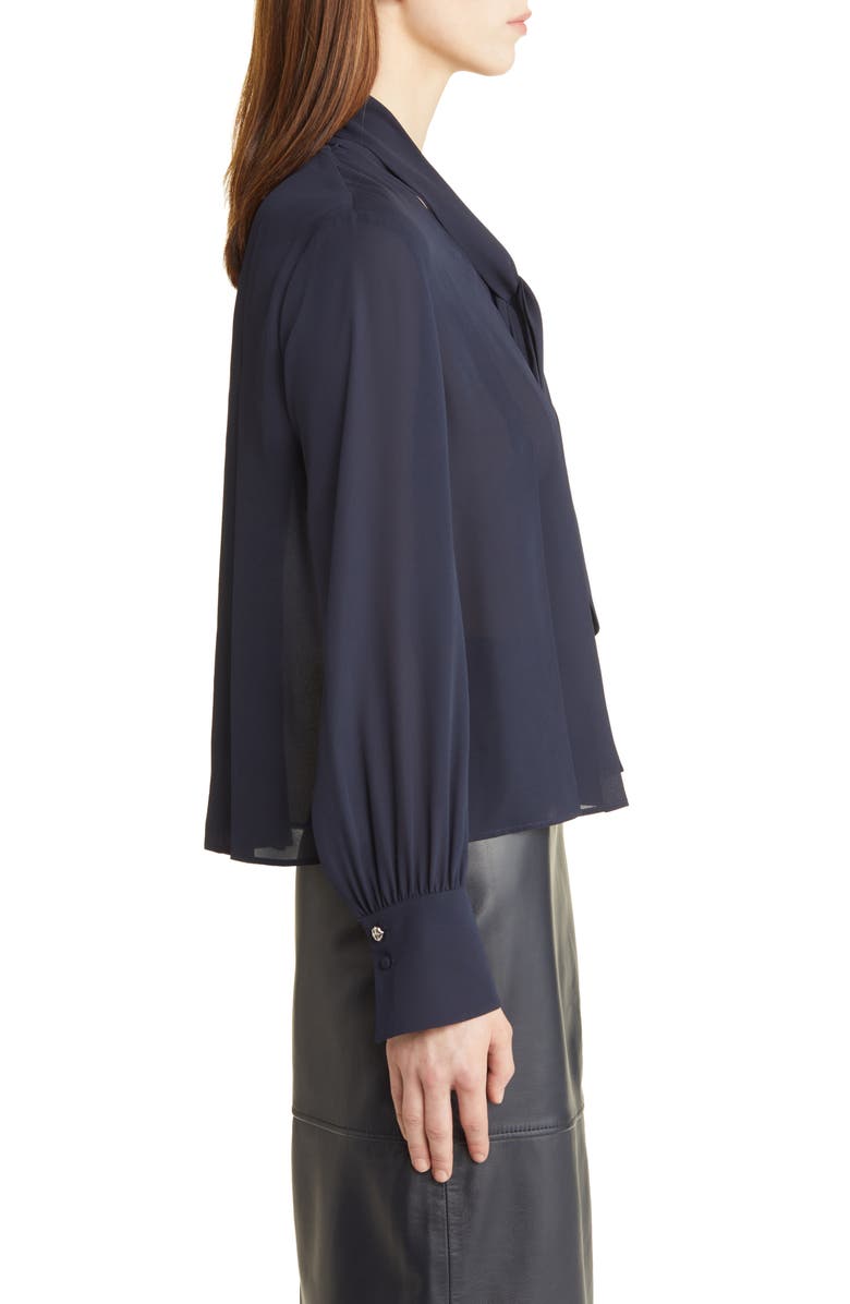BOSS Bijulia Tie Neck Blouse, Alternate, color, 