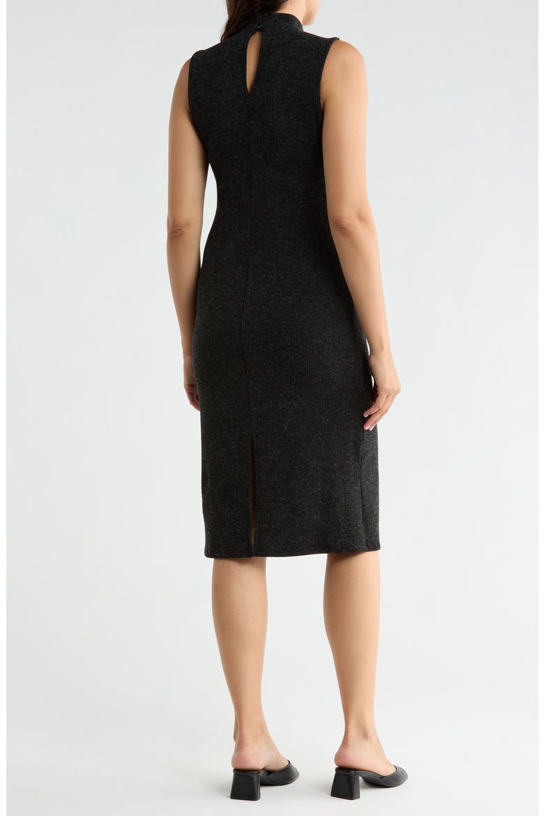 Sleeveless Rib Sweater Dress, Alternate, color, BLACK