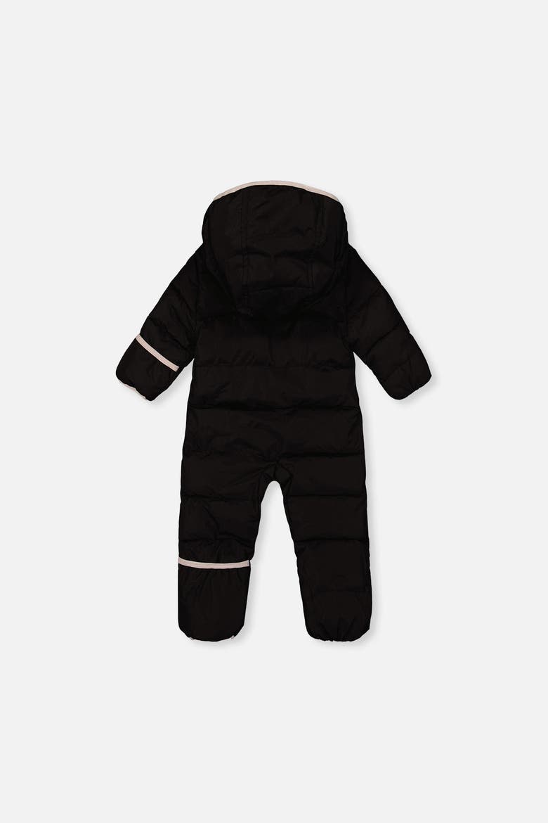 Fleece Hood Fold-Over One Piece Snowsuit, Alternate, color, Noir