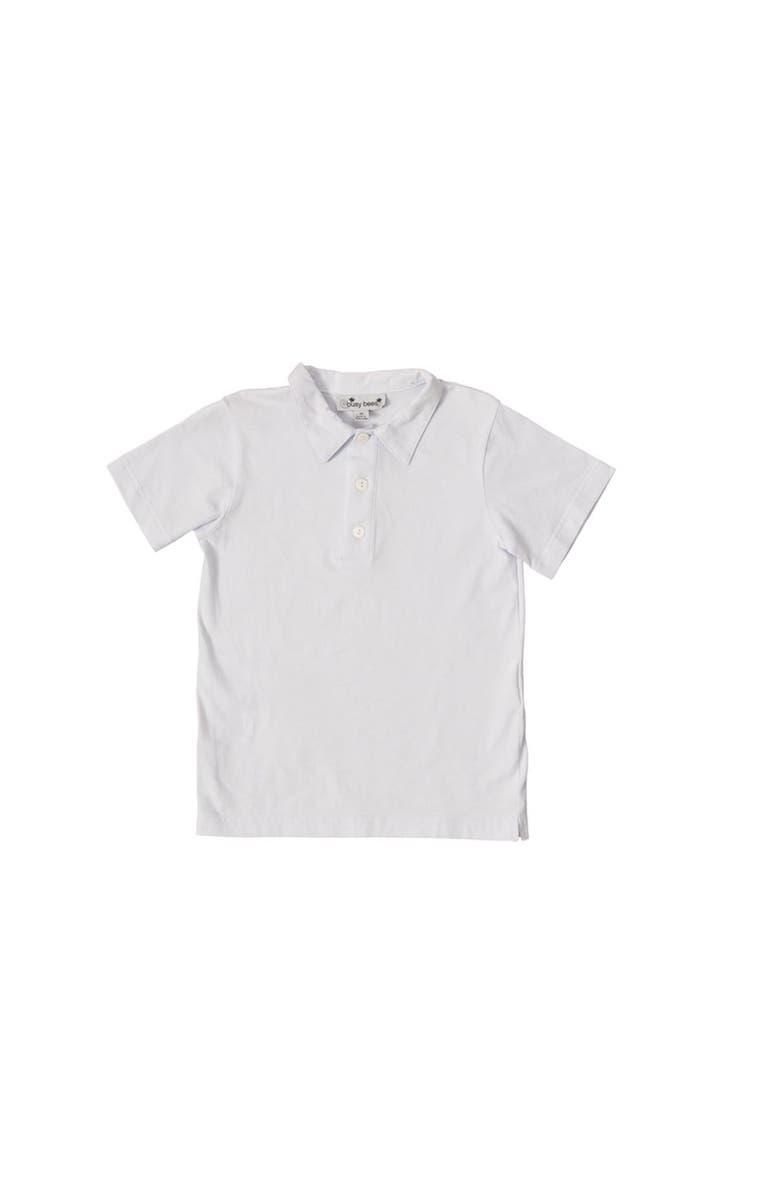 Busy Bees Short Sleeve Polo, Alternate, color, White Knit
