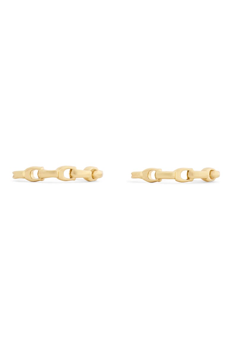 Signature C Small Hoop Earrings, Alternate, color, SHINY GOLD