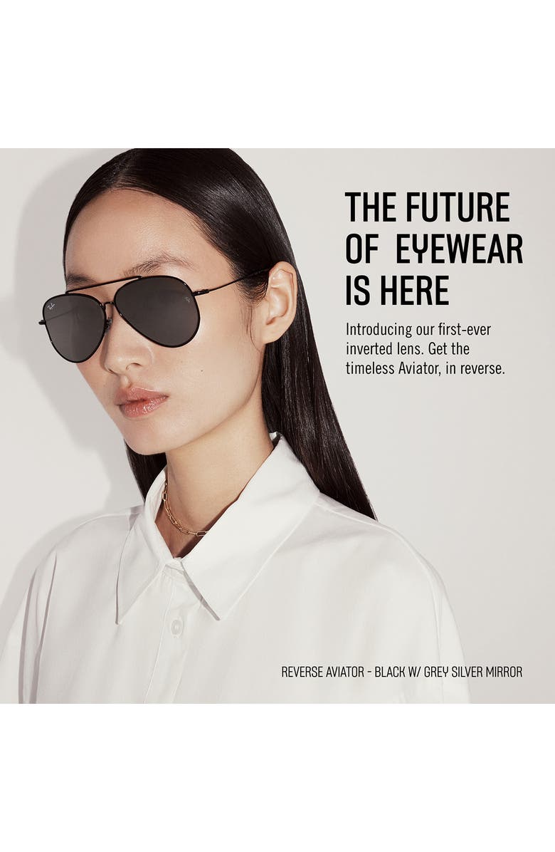 Ray-Ban Reverse 59mm Gradient Aviator Sunglasses, Alternate, color, Gunmetal