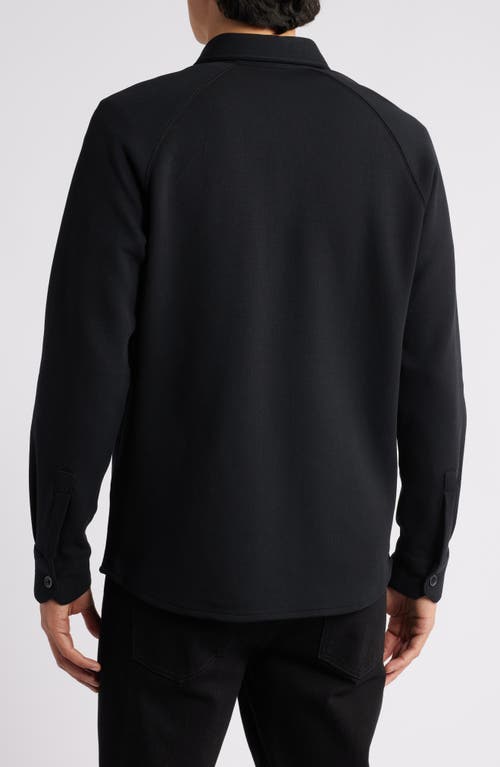 Robert Barakett Optus Double Sided Knit Overshirt In Black