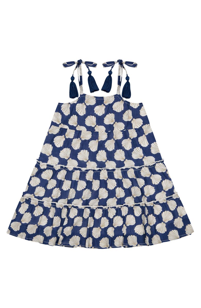 Mer St. Barth Bella Girl's Sundress, Main, color, Shell Beach Navy