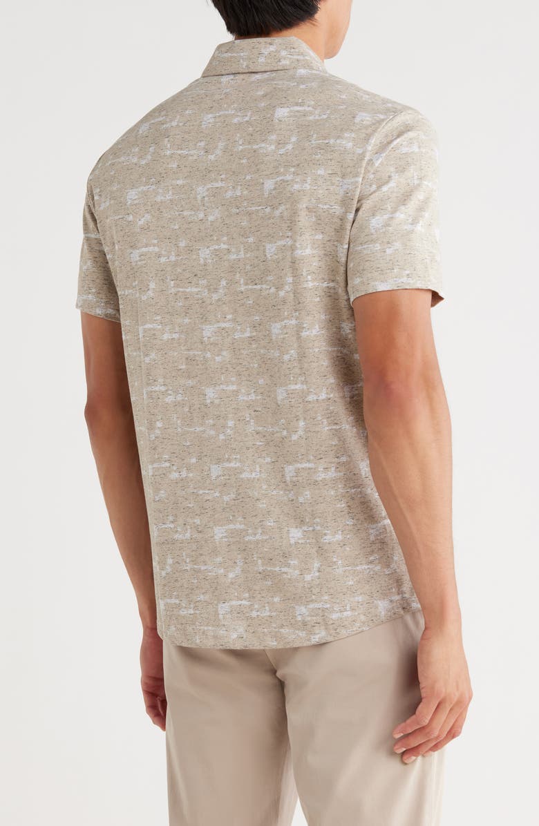 WESTZEROONE Feliz Short Sleeve Knit Button-Up Shirt, Alternate, color, Tan