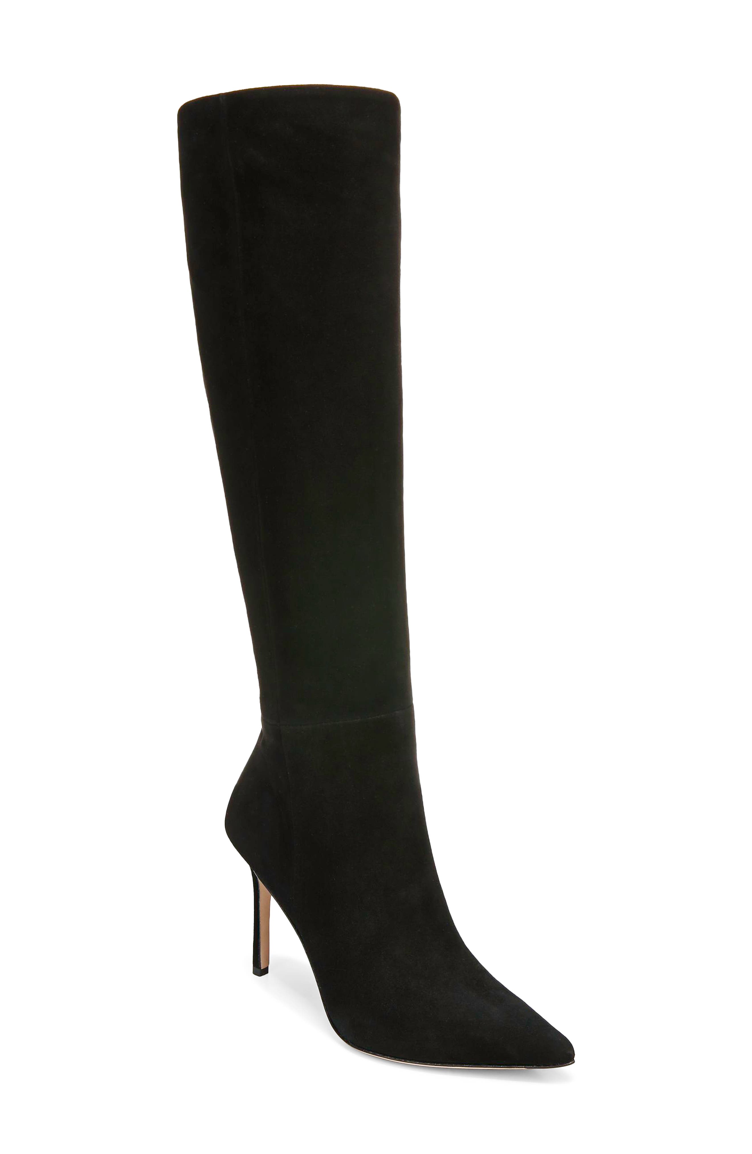 Veronica Beard Lisa Knee High Boot, Main, color, Black Suede