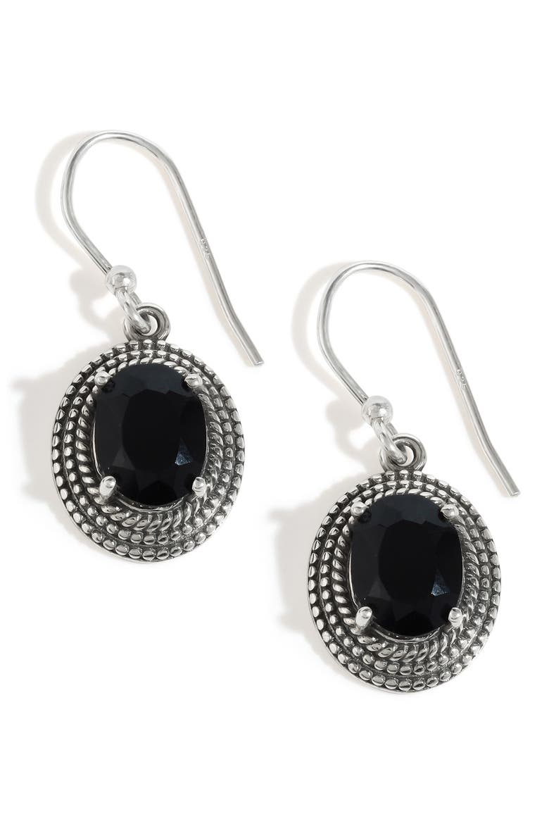 Onyx Drop Earrings, Main, color, BLACK