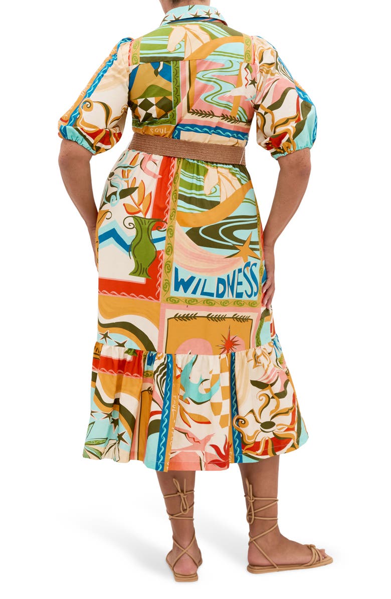 City Chic Wild Soul Belted Cotton Shirtdress, Alternate, color, Wild Soul
